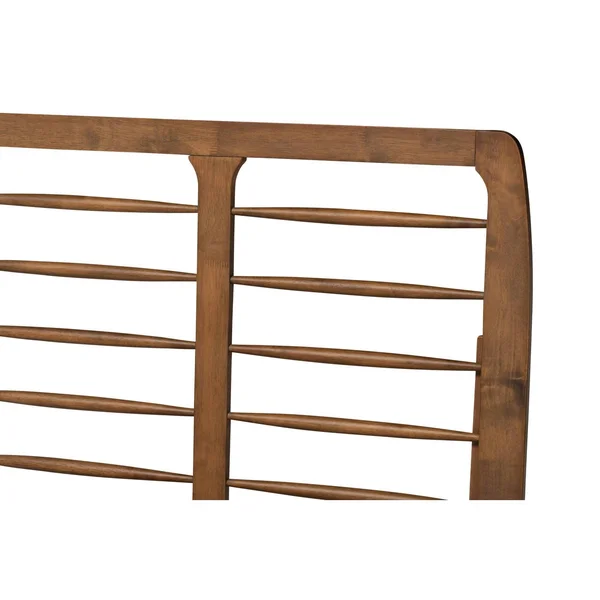Baxton Studio Rayna Mid-Century Modern Walnut Brown Finished Wood Twin Size Platform Bed