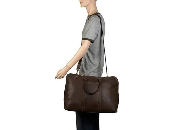 Le Donne Leather Distressed Leather Getaway Duffel (Chocolate)