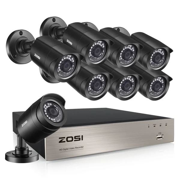 ZOSI HD 8CH 1080p DVR 720p Outdoor Home Surveillance Security Camera System 8 CH