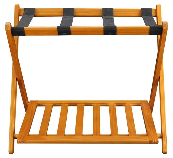 Casual Home Luggage Rack with Shelf - honey-oak