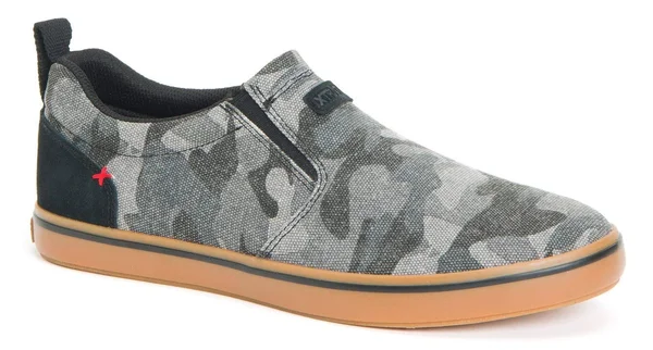 Xtratuf Men's Canvas Sharkbyte Deck Shoe - Black Camo, 7