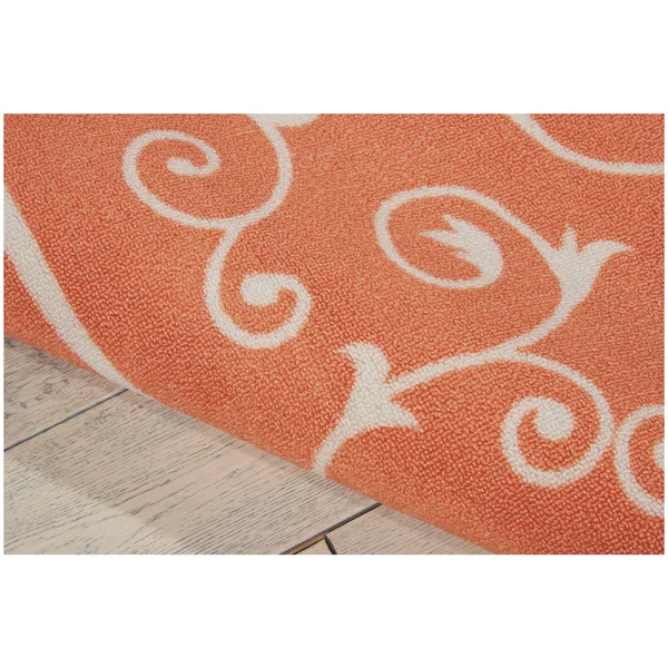 Nourison Home & Garden Area Rug - Orange, 5&3x22 x 7&5x22