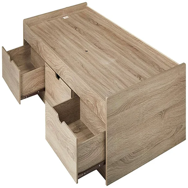 Benzara Modern Style Brown Finish Twin Size Chest Bed with 3 Drawers