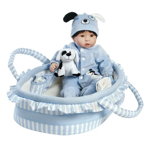 Paradise Galleries Boy Baby Doll, Finn & Sparky, 17 inch Baby in Gentletouch Vinyl