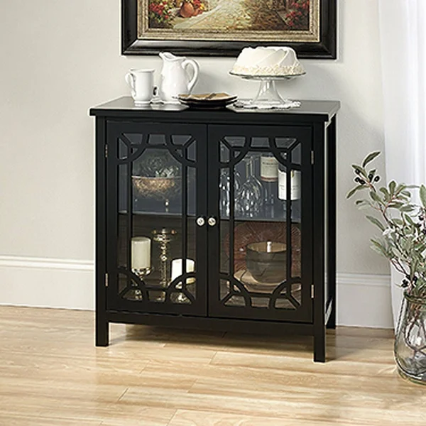 Sauder Palladia Accent Curio Cabinet - Black