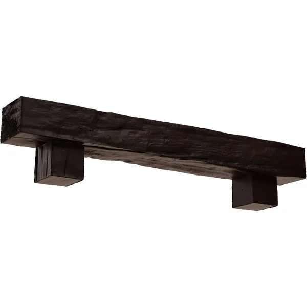 8x22H x 10x22D x 48x22W Riverwood Faux Wood Fireplace Mantel Kit w/ Alamo Corbels, Premium Mahogany