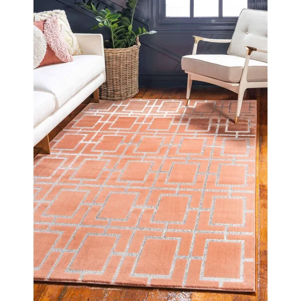 Marilyn Monroe Deco Glam Geometric Area Rug - 5& x 8& - Gray/Gold