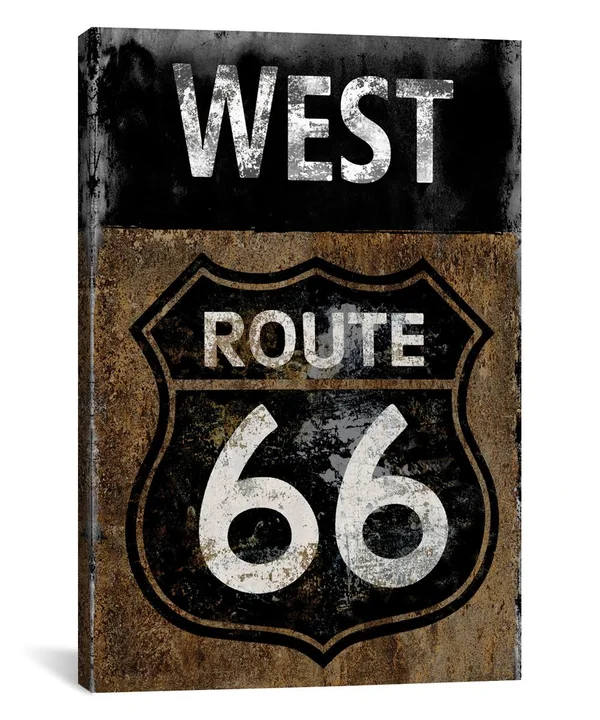 iCanvas Canvases 'Route - 'Route 66 West' Gallery-Wrapped Canvas