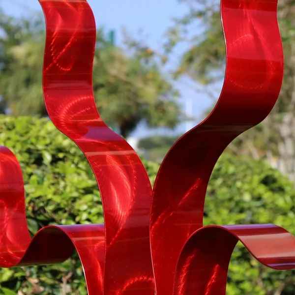 Statements2000 Large Abstract Metal Sculpture Modern Garden Art by Jon Allen - Reaching Out - 40x22 x 33x22 x 9x22 - Aqua