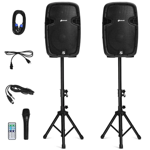 12x22 Dual 2-Way 1600 W Powered PA Speaker System