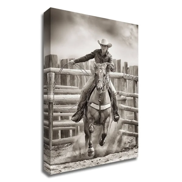 21x22 x 15x22 Ride &Em Cowgirl by Lisa Dearing Print on Canvas