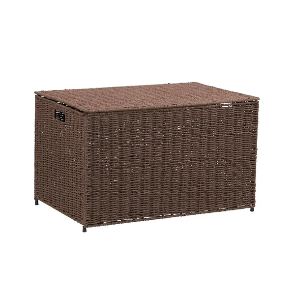 Household Essentials Coffee Large Wicker Storage Chest - Brown