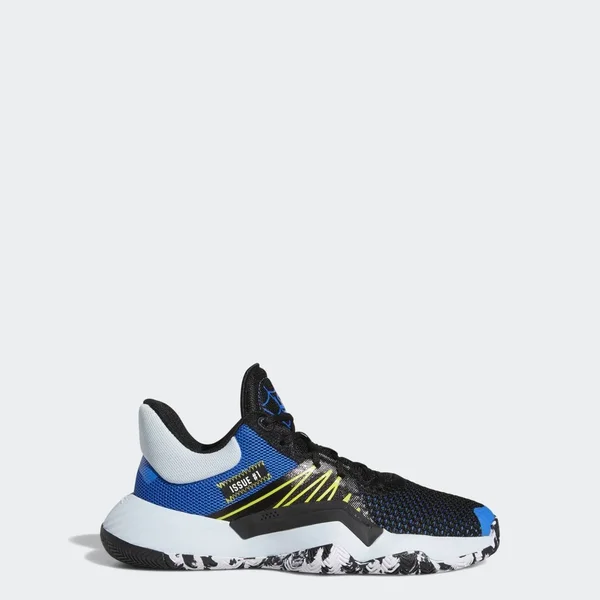 Adidas D.O.N. Issue #1 Core Black/Glory Blue/Shock Yellow Grade School Kids& Basketball Shoes - Size: 3.5