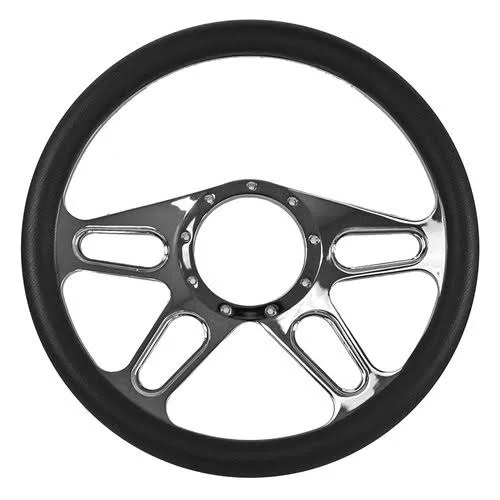 14 inch 9 Bolt Aluminum Summit Racing Steering Wheel, Summit Racing Equipment 772708