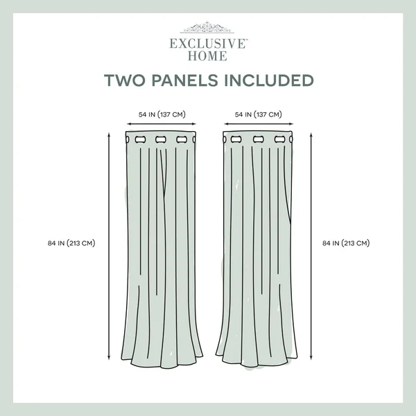 Exclusive Home Biscayne Indoor/Outdoor Grommet Top Curtain Panel Pair Navy