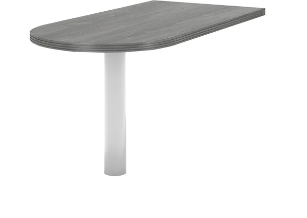 Mayline Aberdeen Series 60x22 Peninsula Return in Gray Steel