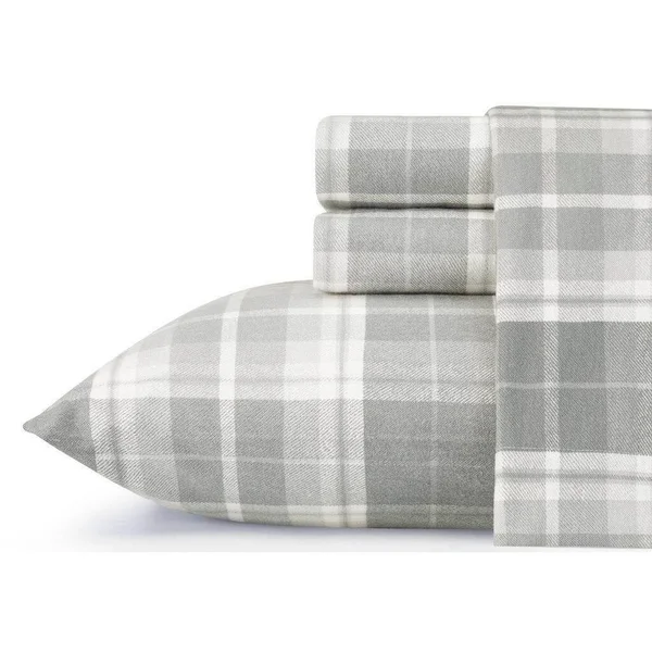 Laura Ashley Cotton Flannel Deep Pocket Bed Sheet Sets - Emelisa - King