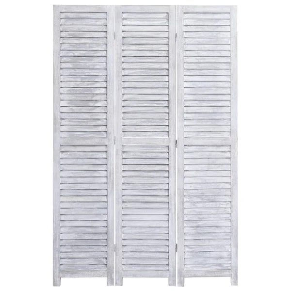 vidaXL 3-Panel Room Divider Gray 41.3x22x64.7x22 Wood