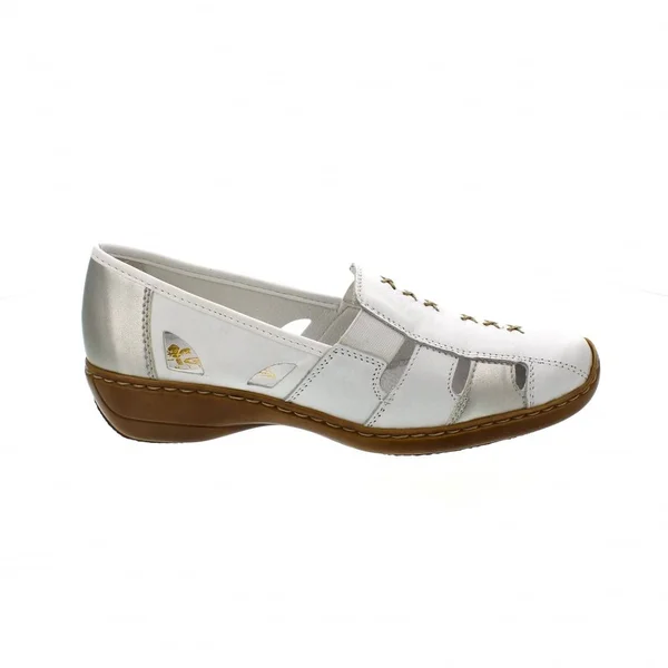 Rieker 41385-82 Ladies Slip on Cut Out Shoes Cream: EUR 40