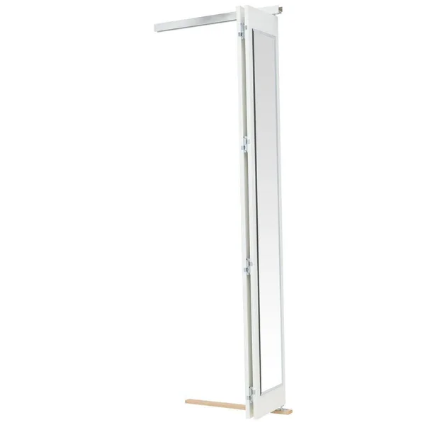 Impact Plus 36 in. x 80 in. Mir-Mel Mirror Solid Core White MDF Full-Lite Interior Closet Wood Bi-Fold Door with White Trim