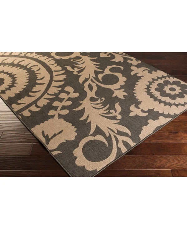 Surya Alfresco ALF-9615 Black Area Rug 7&6x22 x 10&9x22