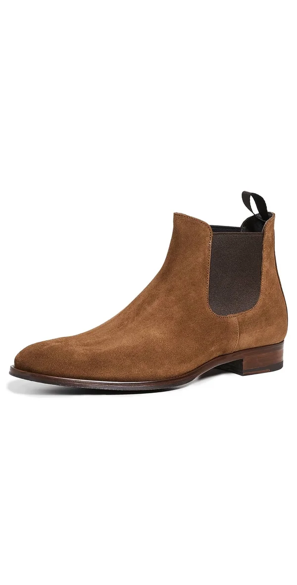 to Boot New York Men's Shelby Suede Chelsea MID-BROWN Boots