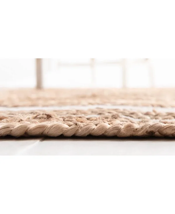 Unique Loom Gujarat Braided Jute Rug - Natural/Ivory (2& 0 x 3& 0)