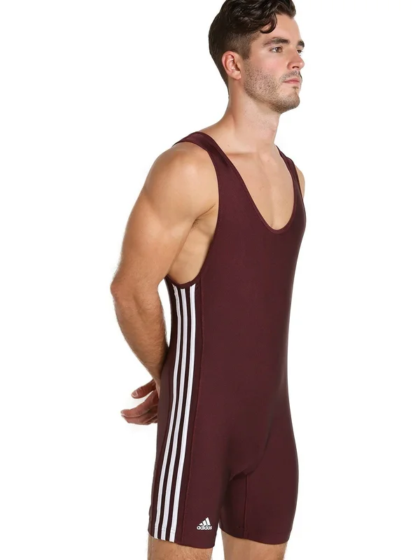 Adidas aS102s 3 Stripe Singlet - Maroon White