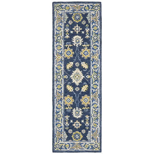 Oriental Weavers Alfresco 28405 Navy/ Blue Area Rug 2& 6x22 x 8& Runner