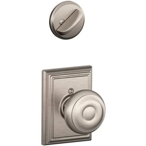 Schlage F59 Georgian with Addison Rose Interior Active Trim Distressed Nickel Finish