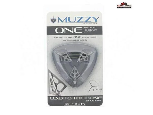 Muzzy One 100gr 3Blade Crossbow 1.125in Cut 3-Pack Broadhead