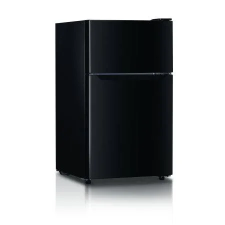 Hisense 3.2 Cu ft Two Door Mini Fridge with Freezer RT32D6ABE, Black