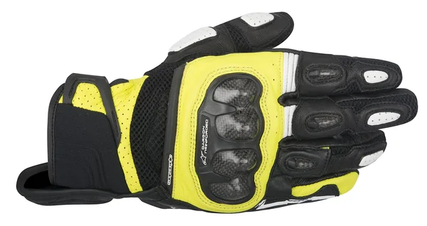 Gloves Alpinestars SPX Air Carbon Black, Yellow Fluo