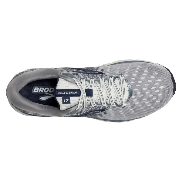 Men's Brooks Glycerin 17 Running Shoe - Size: 10.5, Grey/Navy/White