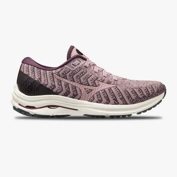 Mizuno Women's Wave Rider 24 Waveknit Woodrose-Pale Lilac, 9.5