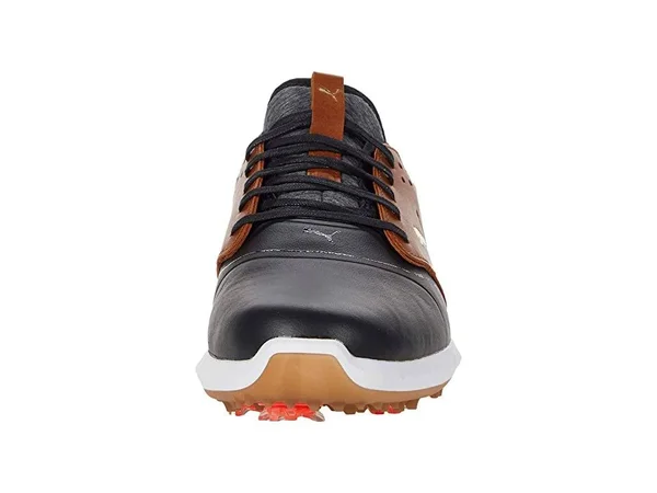 Puma Ignite PWRADAPT Caged Crafted Golf Shoes Black/Leather Brown M 13