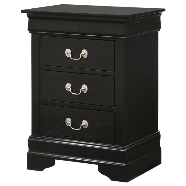 Glory Furniture Louis Phillipe G3150-3N 3 Drawer Nightstand, Black