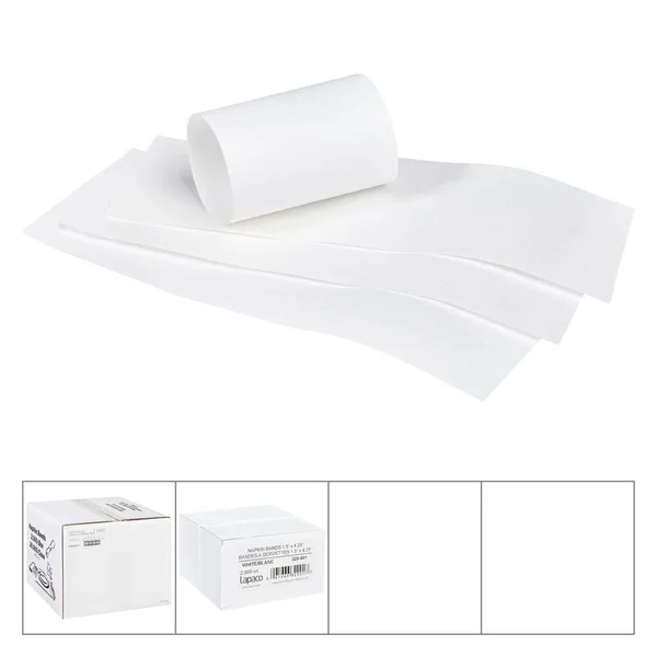 Lapaco 320-001 Napkin Band White 1.5'' x 4.25''