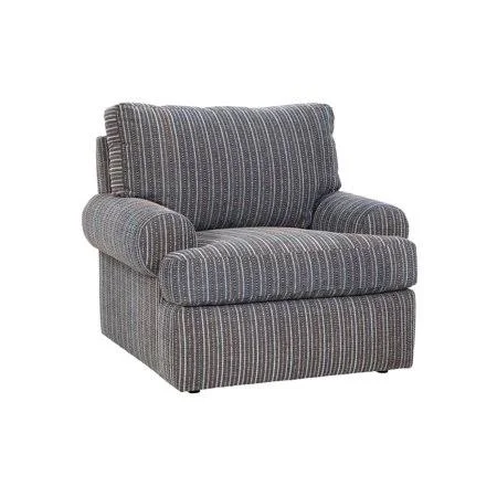 Atlas Accent Chair - Textured Chenille Fabric, Blue, Gray