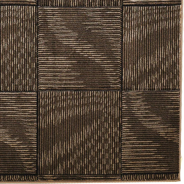 Linon Milan Striped Area Rug Brown