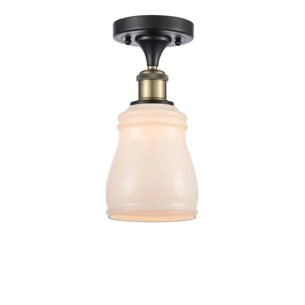Innovations 516-1C-SN-G394-LED Brushed Satin Nickel Ellery 1 Light Semi-Flush Mount