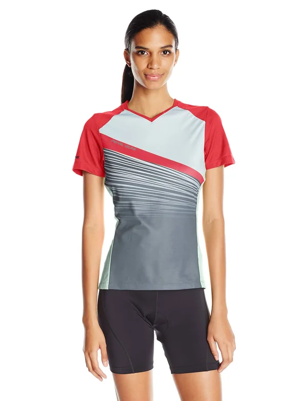 Pearl Izumi Women's Launch Jersey Poppy Red - Mist Green Fracture Xs