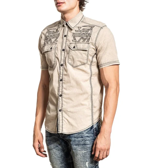 American Fighter Binary Stretch Shirt - Cream XX-Large - Men's