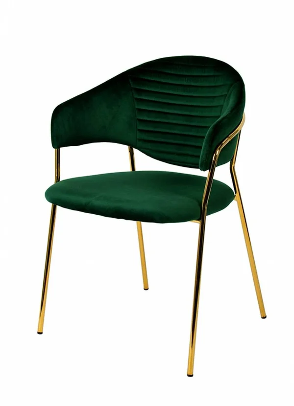 VIG Modrest Trevor Modern Green Velvet & Gold Dining Chair (Set of 2)