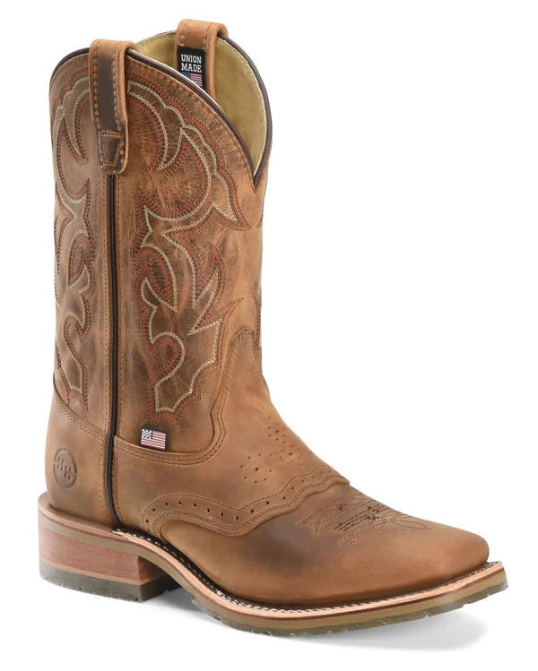 Double H Men's Wide Square Toe Ice Roper - Brown