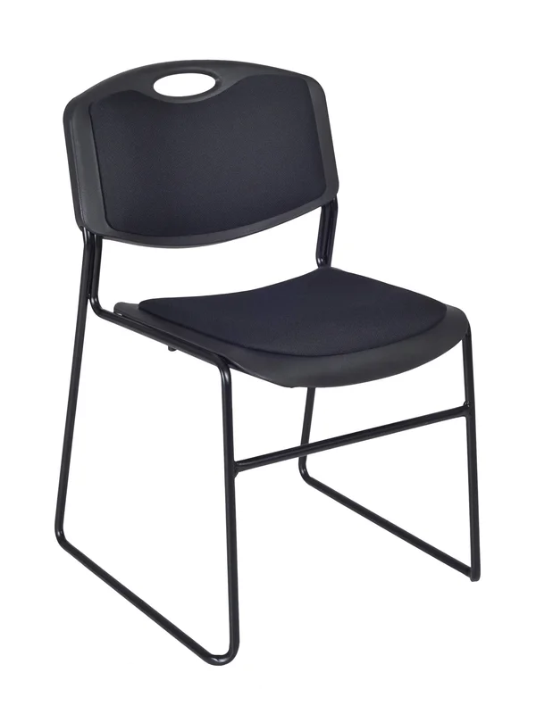 Regency 4450BK Zeng Black Padded Stack Chair