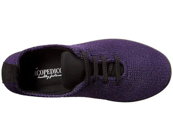 Arcopedico Women's LS Tie Knit Oxford, Purple Plum, 8