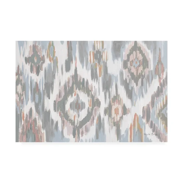 Trademark Fine Art 'Ikat Jewel I Blush Grey' Canvas Art by Farida Zaman, Size: 16 x 24