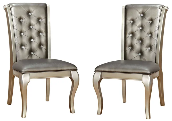 Furniture of America Amina Silver Side Chair (Set of 2)
