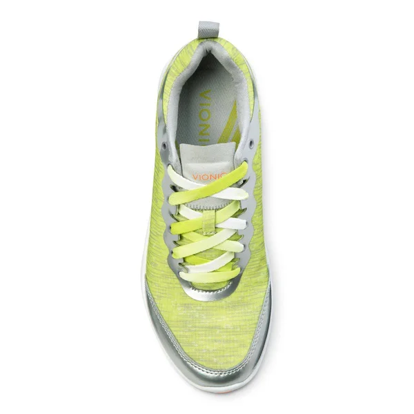 Vionic with Orthaheel Technology Women's Fyn Active Sneaker, Grey/Yellow, US 10 M
